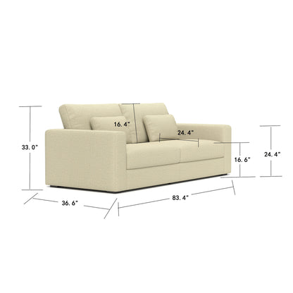 Divano a 3 posti 83Fabric - Comfort morbido con doppia imbottitura per soggiorni moderni