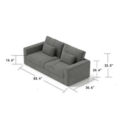 Divano a 3 posti 83Fabric - Comfort morbido con doppia imbottitura per soggiorni moderni
