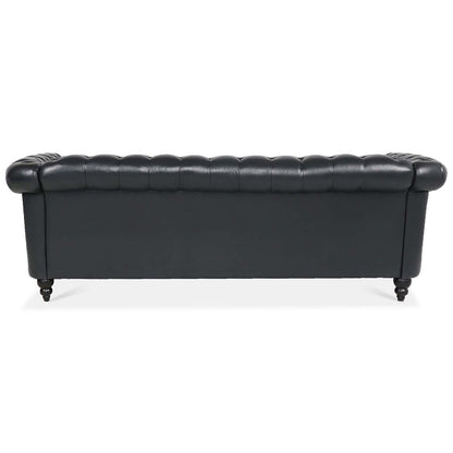 Divano Chesterfield in similpelle trapuntato da 84,65 pollici con braccioli arrotolati