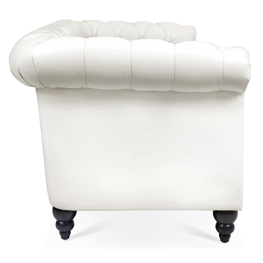 Divano Chesterfield in similpelle trapuntato da 84,65 pollici con braccioli arrotolati