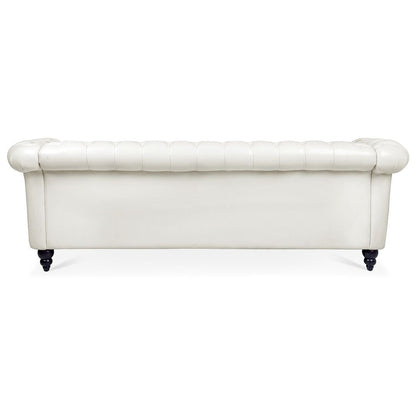Divano Chesterfield in similpelle trapuntato da 84,65 pollici con braccioli arrotolati