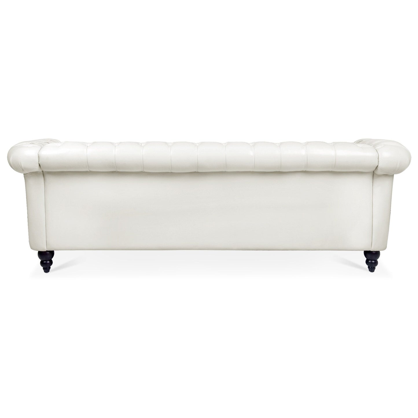 Divano Chesterfield in pelle PU da 84,65 pollici con braccioli arrotolati (3 posti)