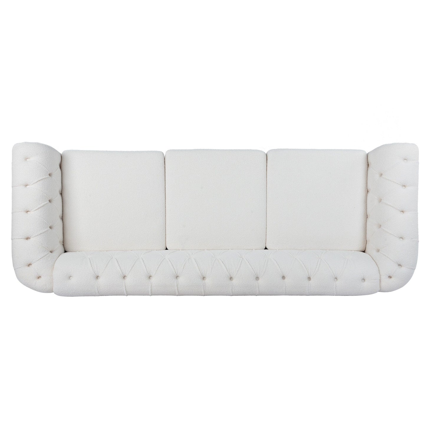 Divano Chesterfield in poliestere con braccioli arrotolati (3 posti) 84,65