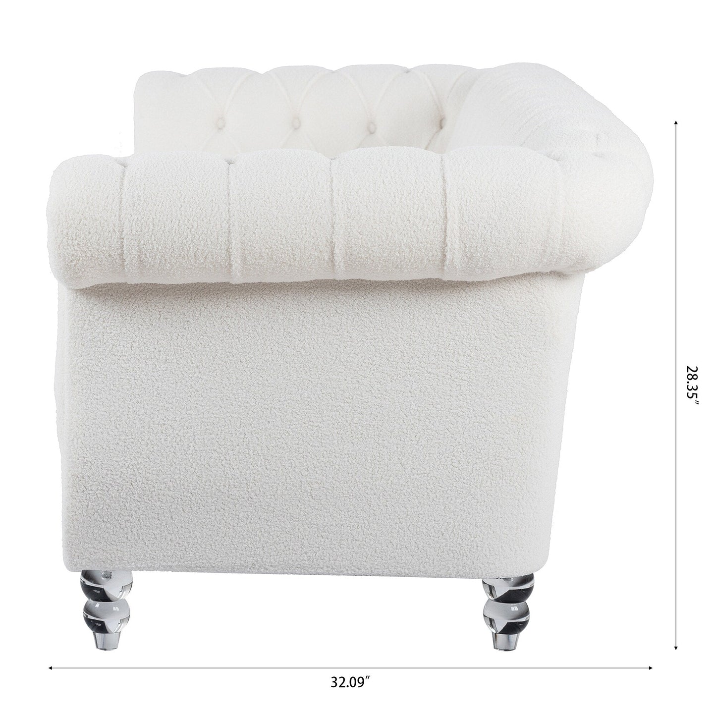 Divano Chesterfield in poliestere con braccioli arrotolati (3 posti) 84,65