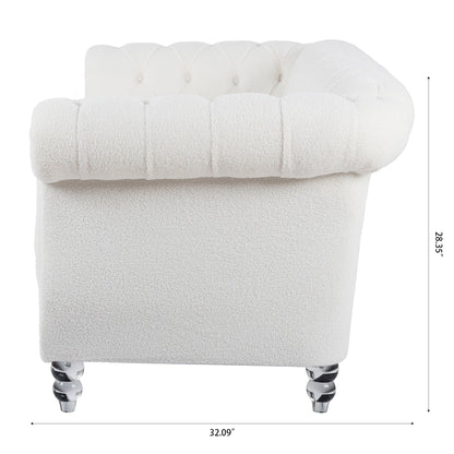 Divano Chesterfield in poliestere con braccioli arrotolati (3 posti) 84,65