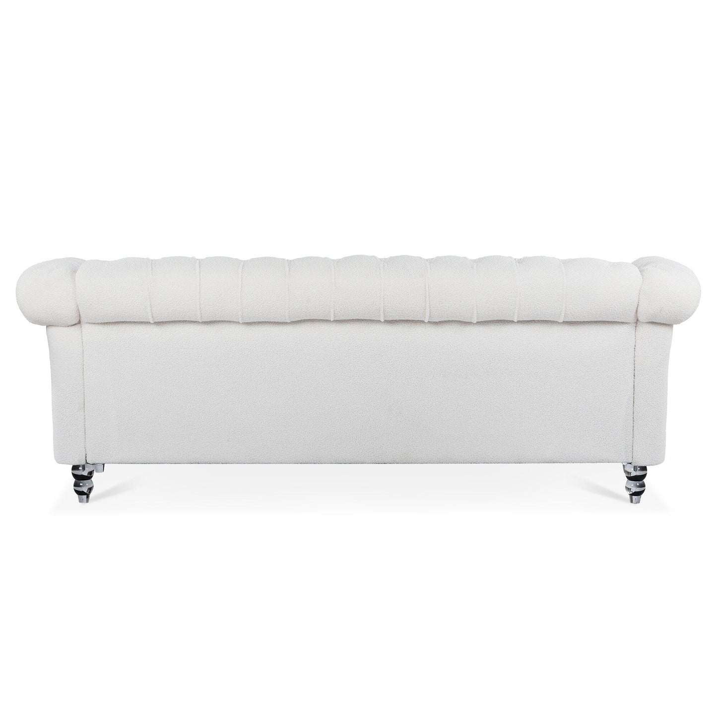Divano Chesterfield in poliestere con braccioli arrotolati (3 posti) 84,65
