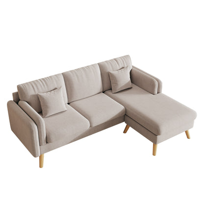 Divano a L in lino da 84,6'' con chaise longue reversibile