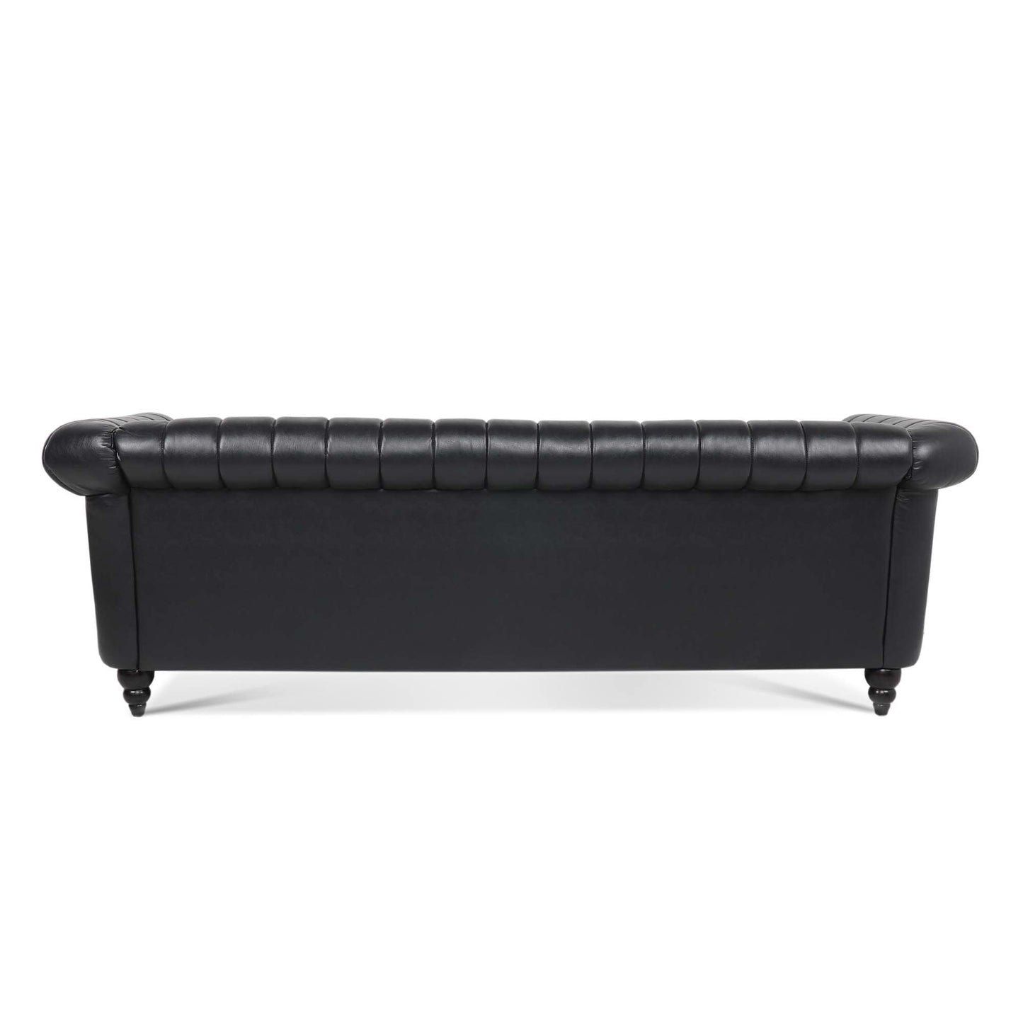 Divano Chesterfield a tre posti con braccioli arrotolati in PU da 84''