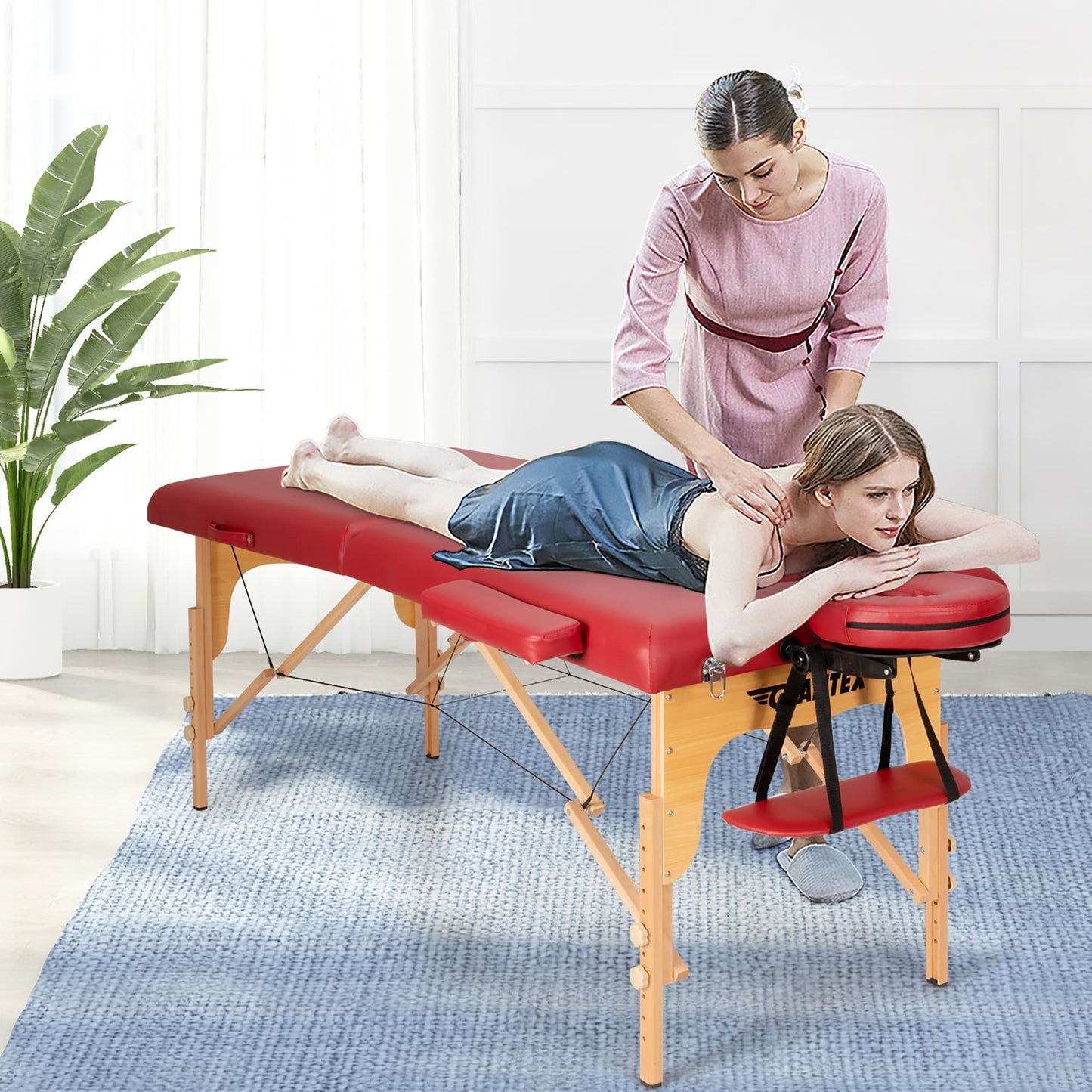 Lettino da massaggio portatile da 84''L, regolabile, per spa viso, tatuaggi, con trasporto