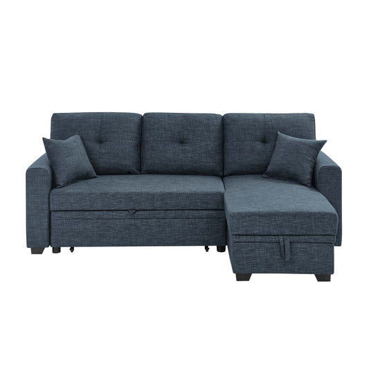 Divano letto imbottito da 85,5'', con spazio di archiviazione disponibile sotto la seduta della chaise longue, che fonde un fascino contemporaneo con una sofisticatezza semplice