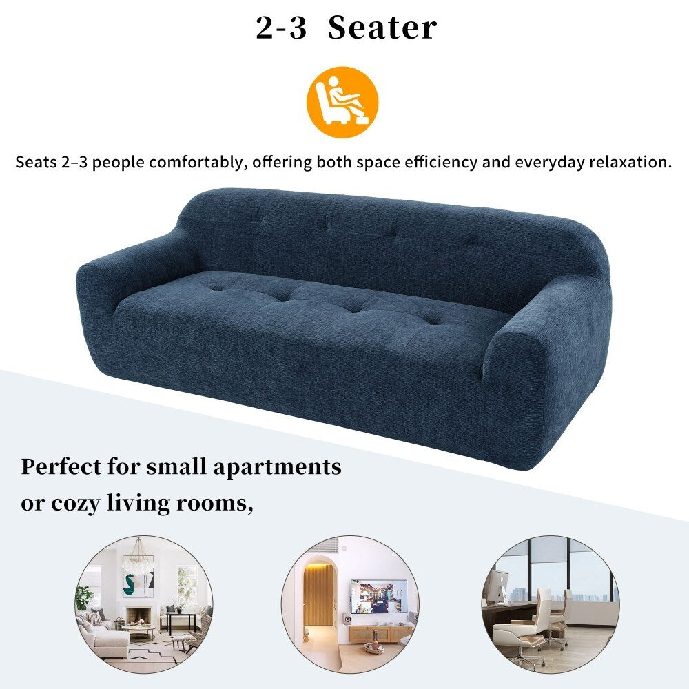 Divano moderno a 3 posti in ciniglia con design a compressione in spugna completa e schiuma senza polvere