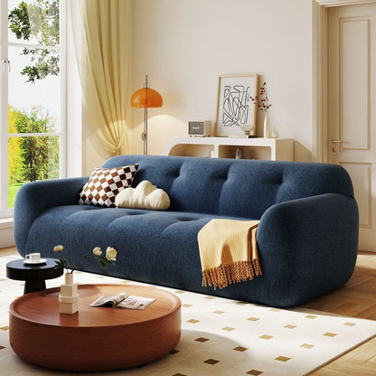 Divano moderno a 3 posti in ciniglia con design a compressione in spugna completa e schiuma senza polvere