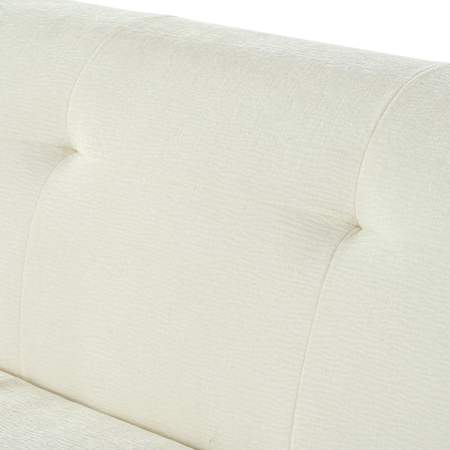 Divano a 3 posti in tessuto ciniglia largo 85,8 con stile capitonné, design a compressione completa della spugna, con schiuma senza polvere
