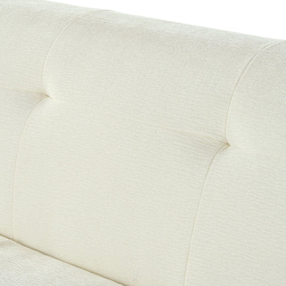 Divano a 3 posti in tessuto ciniglia largo 85,8 con stile capitonné, design a compressione completa della spugna, con schiuma senza polvere