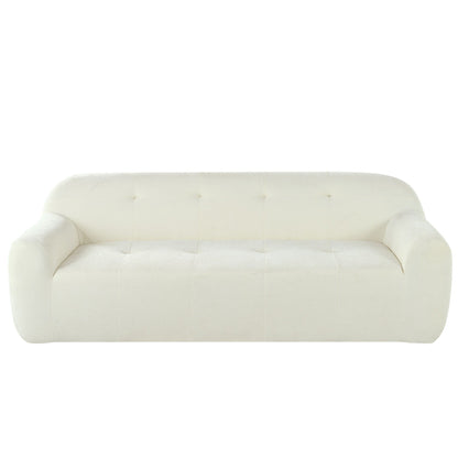 Divano a 3 posti in tessuto ciniglia largo 85,8 con stile capitonné, design a compressione completa della spugna, con schiuma senza polvere