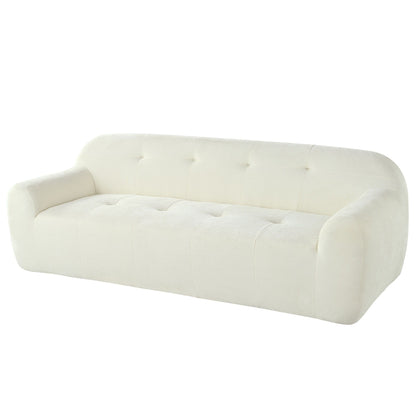 Divano a 3 posti in tessuto ciniglia largo 85,8 con stile capitonné, design a compressione completa della spugna, con schiuma senza polvere