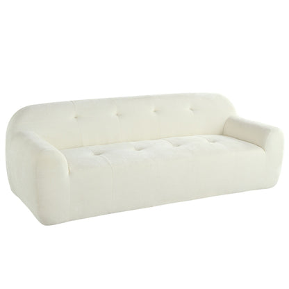 Divano a 3 posti in tessuto ciniglia largo 85,8 con stile capitonné, design a compressione completa della spugna, con schiuma senza polvere