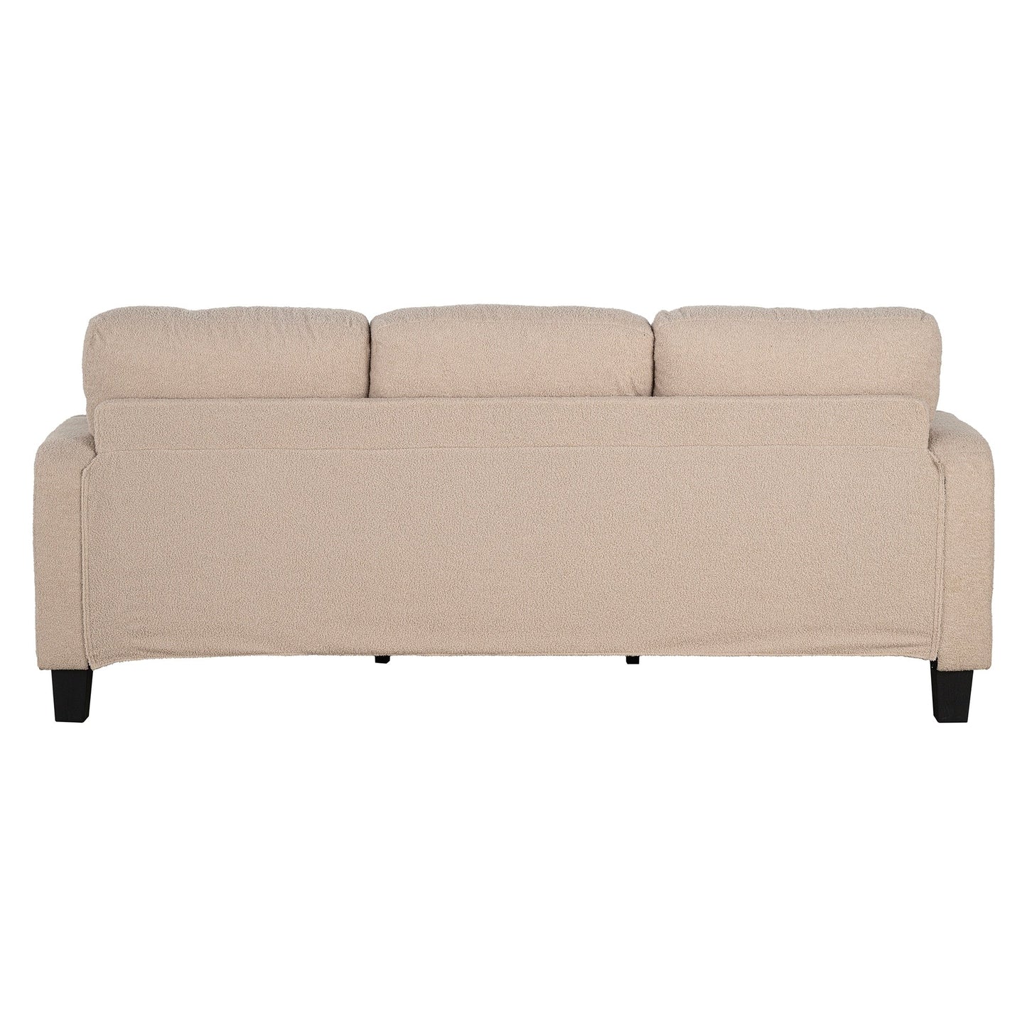 Divano moderno a 3 posti in velluto a coste beige con USB e 2 cuscini