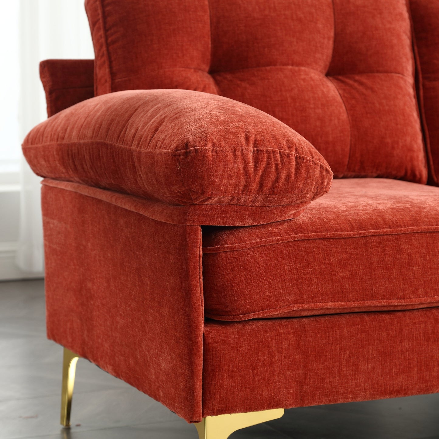 Divano a 3 posti a L da 85'' con chaise longue e cuscino a molle