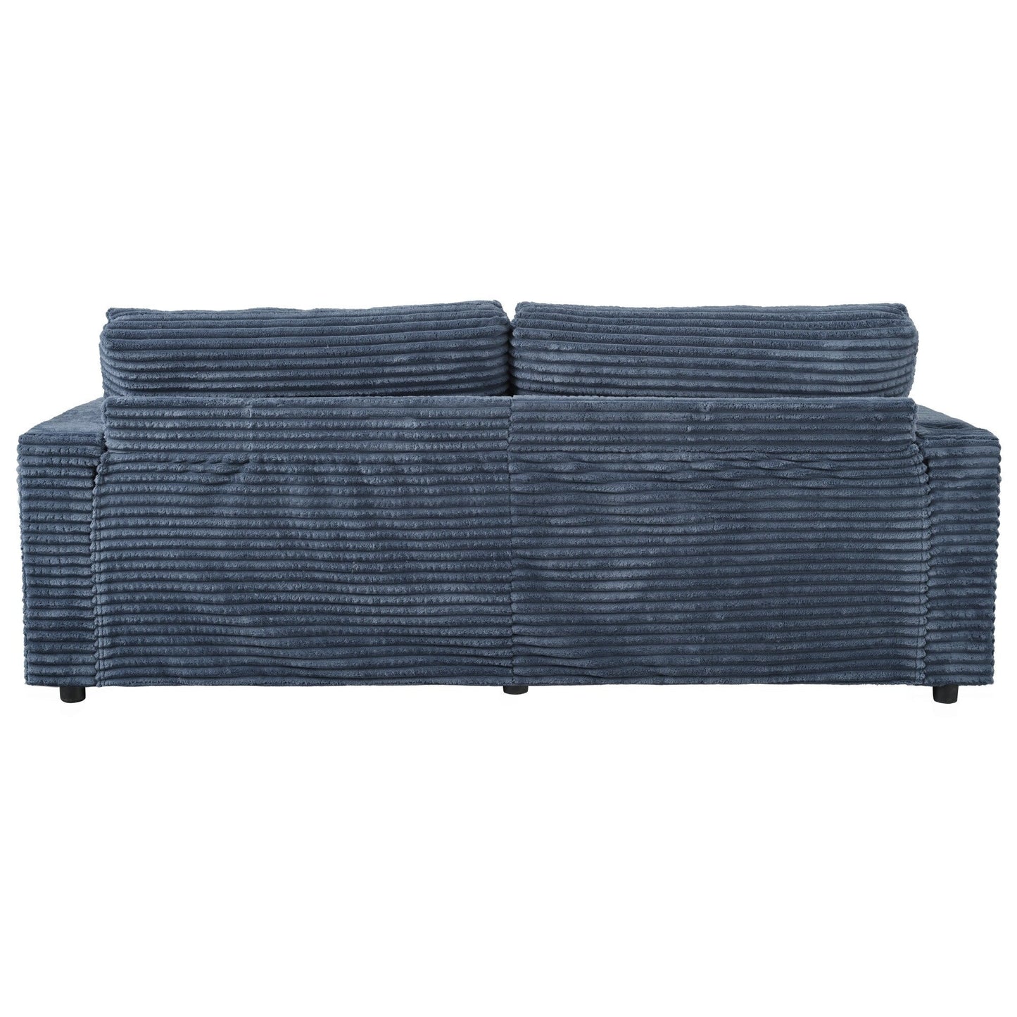Divano chaise longue in velluto a coste da 86,5 pollici con 2 porte USB, portabicchieri e capacità di 550 libbre