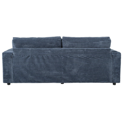Divano chaise longue in velluto a coste da 86,5 pollici con 2 porte USB, portabicchieri e capacità di 550 libbre