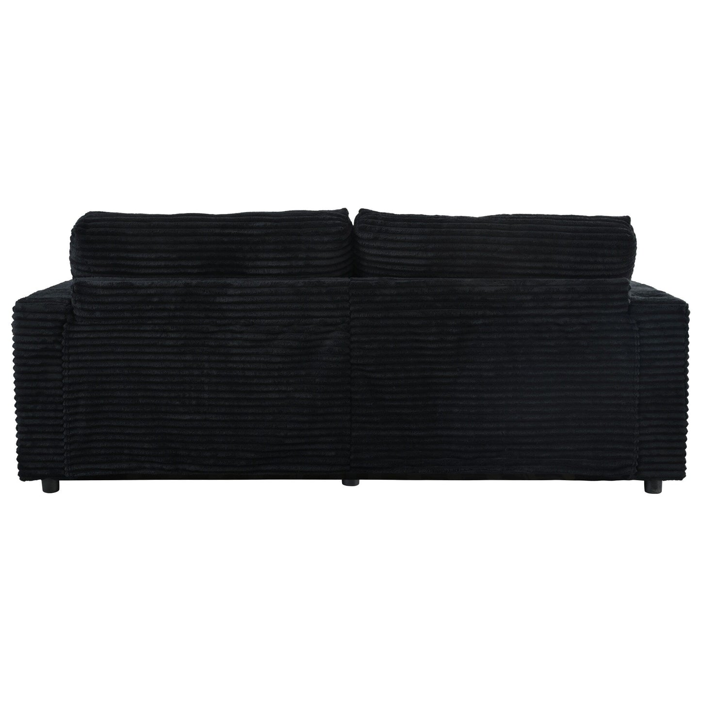 Divano chaise longue in velluto a coste da 86,5 pollici con 2 porte USB, portabicchieri e capacità di 550 libbre
