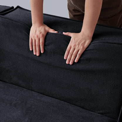 Divano componibile modulare da 86,62 pollici, divano con seduta a due posti, divani moderni e comodi in velluto a coste con chaise longue reversibile