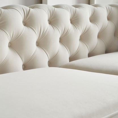 Divano moderno di lusso da 86'' con 2 cuscini decorativi per soggiorno e camera da letto