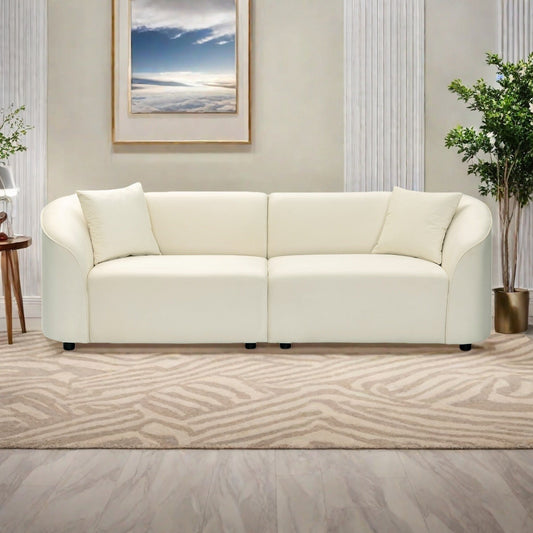 Divano a 3 posti in velluto 87.25 con supporto ergonomico e struttura solida - Pezzo di lusso di grande effetto