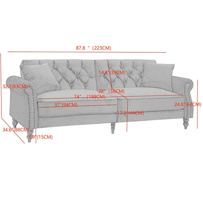 Divano letto futon convertibile in velluto da 87,8''