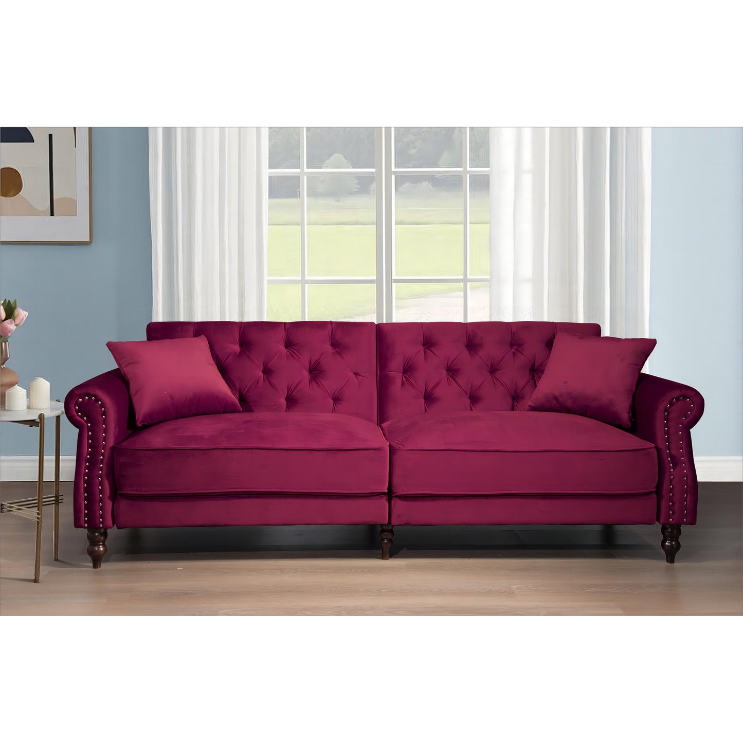 Divano letto futon convertibile in velluto da 87,8''
