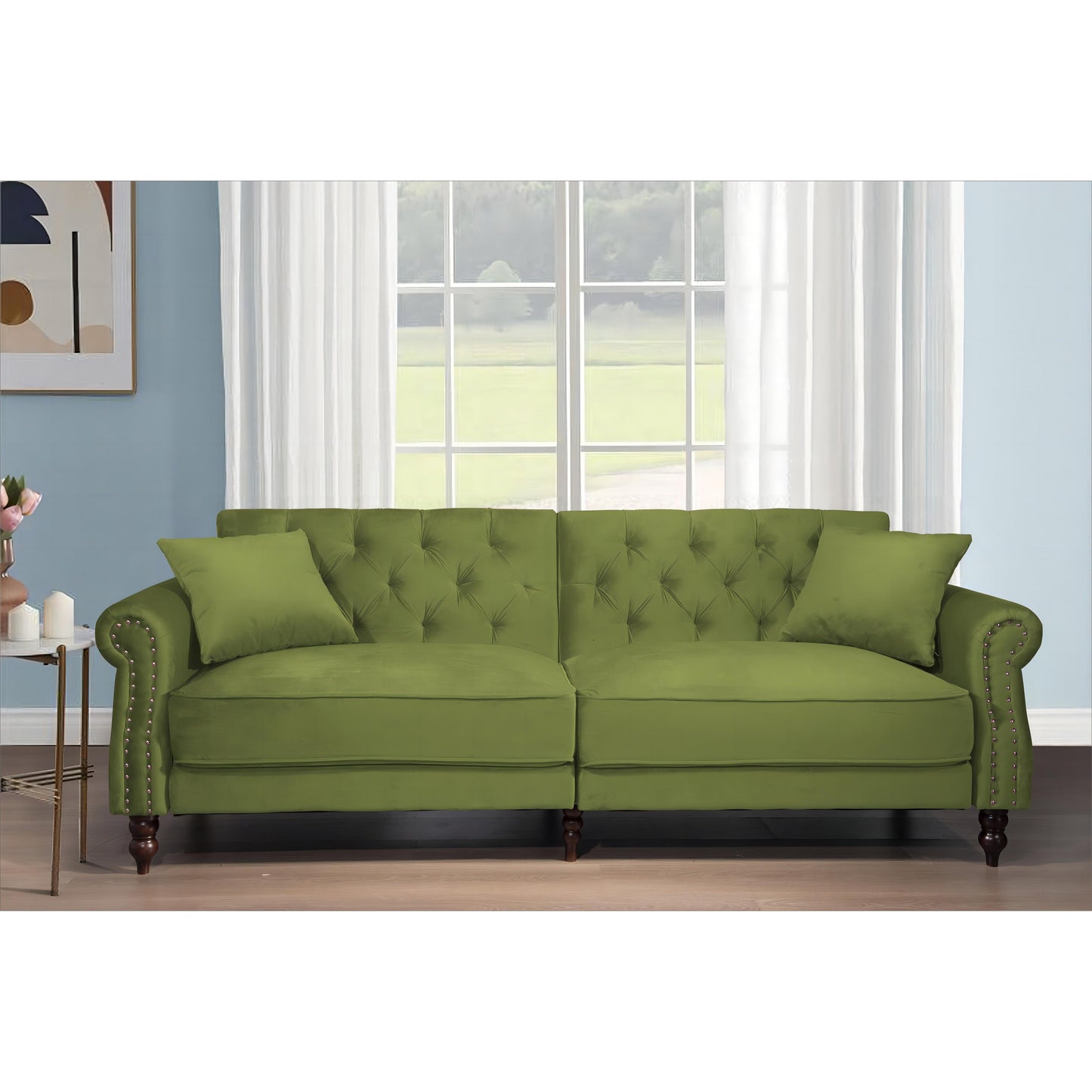 Divano letto futon convertibile in velluto da 87,8''