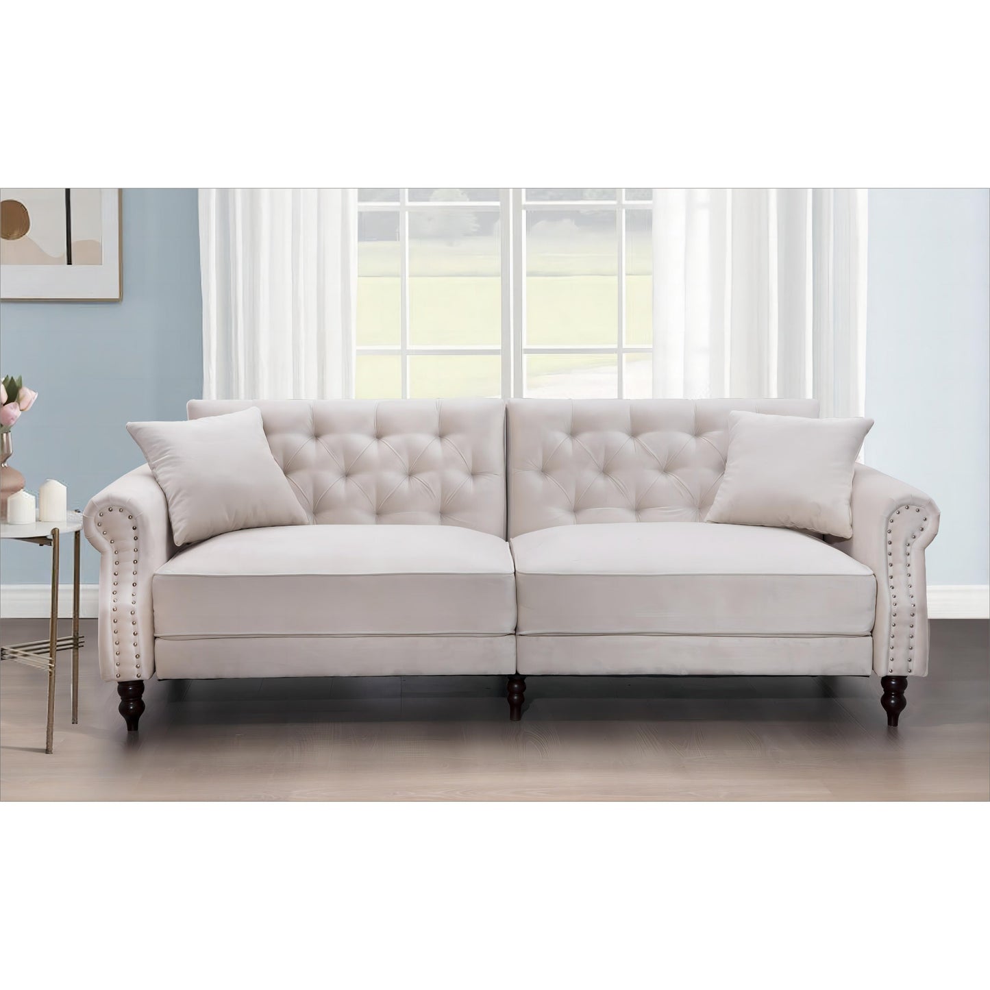 Divano letto futon convertibile in velluto da 87,8''