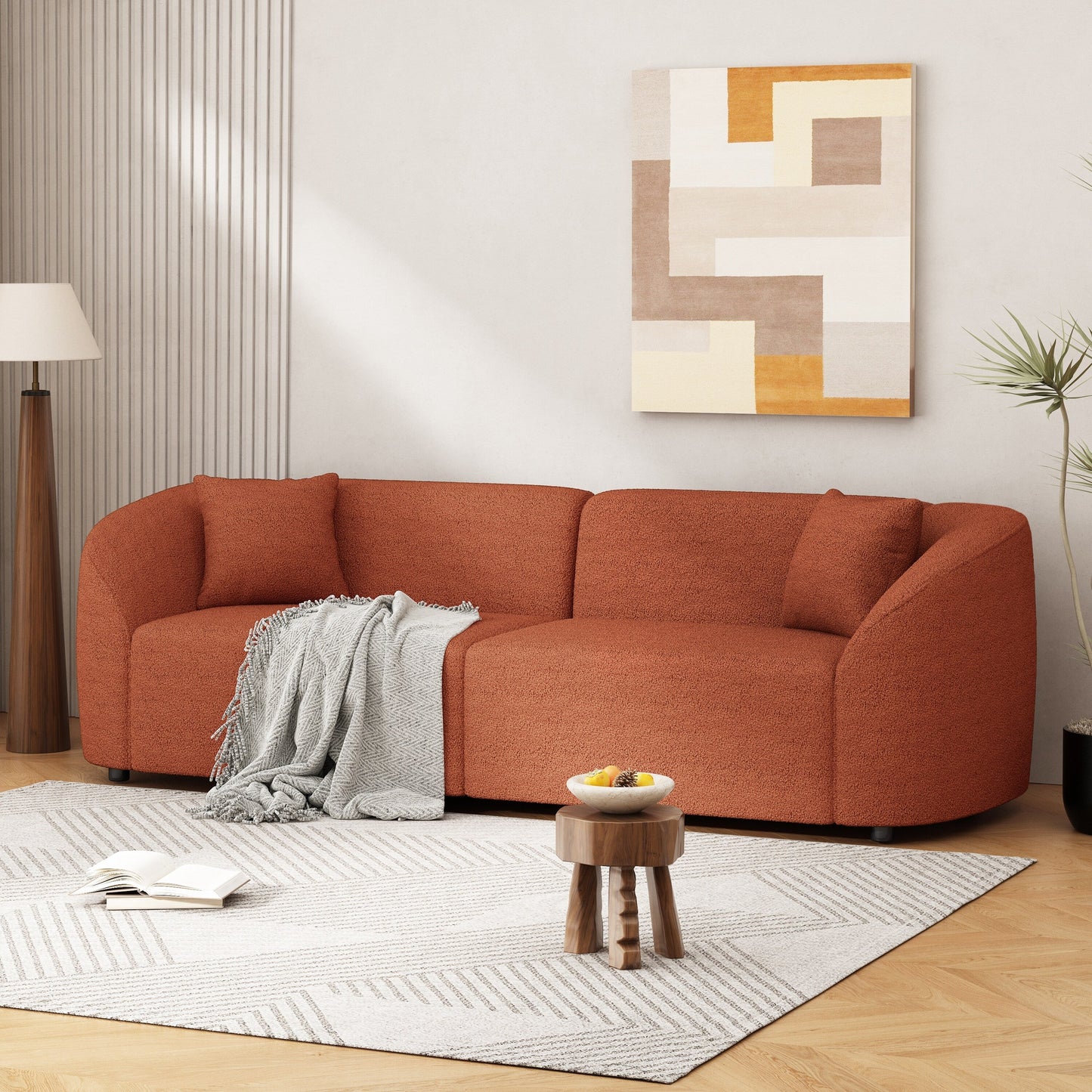 Divano contemporaneo curvo 87: seduta morbida, design aerodinamico e struttura resistente, ideale per spazi abitativi eleganti