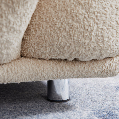 Divano a due posti oversize 87 con struttura in metallo, 2 cuscini e rivestimento resistente