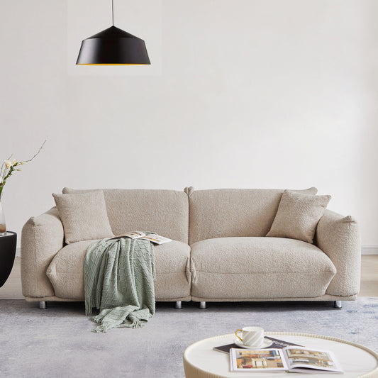 Divano a due posti oversize 87 con struttura in metallo, 2 cuscini e rivestimento resistente