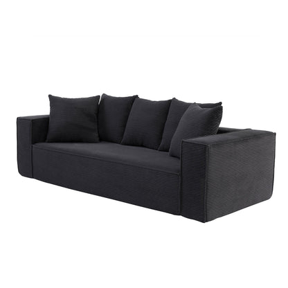 Divano a 3 posti in velluto a coste da 88,97'' con 5 cuscini, design modulare elegante per un soggiorno moderno