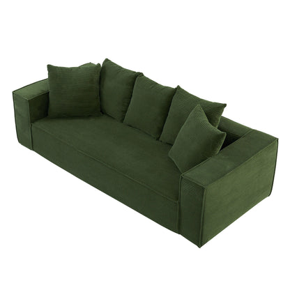 Divano a 3 posti in velluto a coste da 88,97'' con 5 cuscini, design modulare elegante per un soggiorno moderno