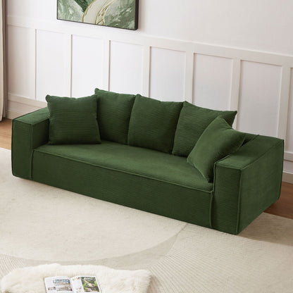 Divano a 3 posti in velluto a coste da 88,97'' con 5 cuscini, design modulare elegante per un soggiorno moderno