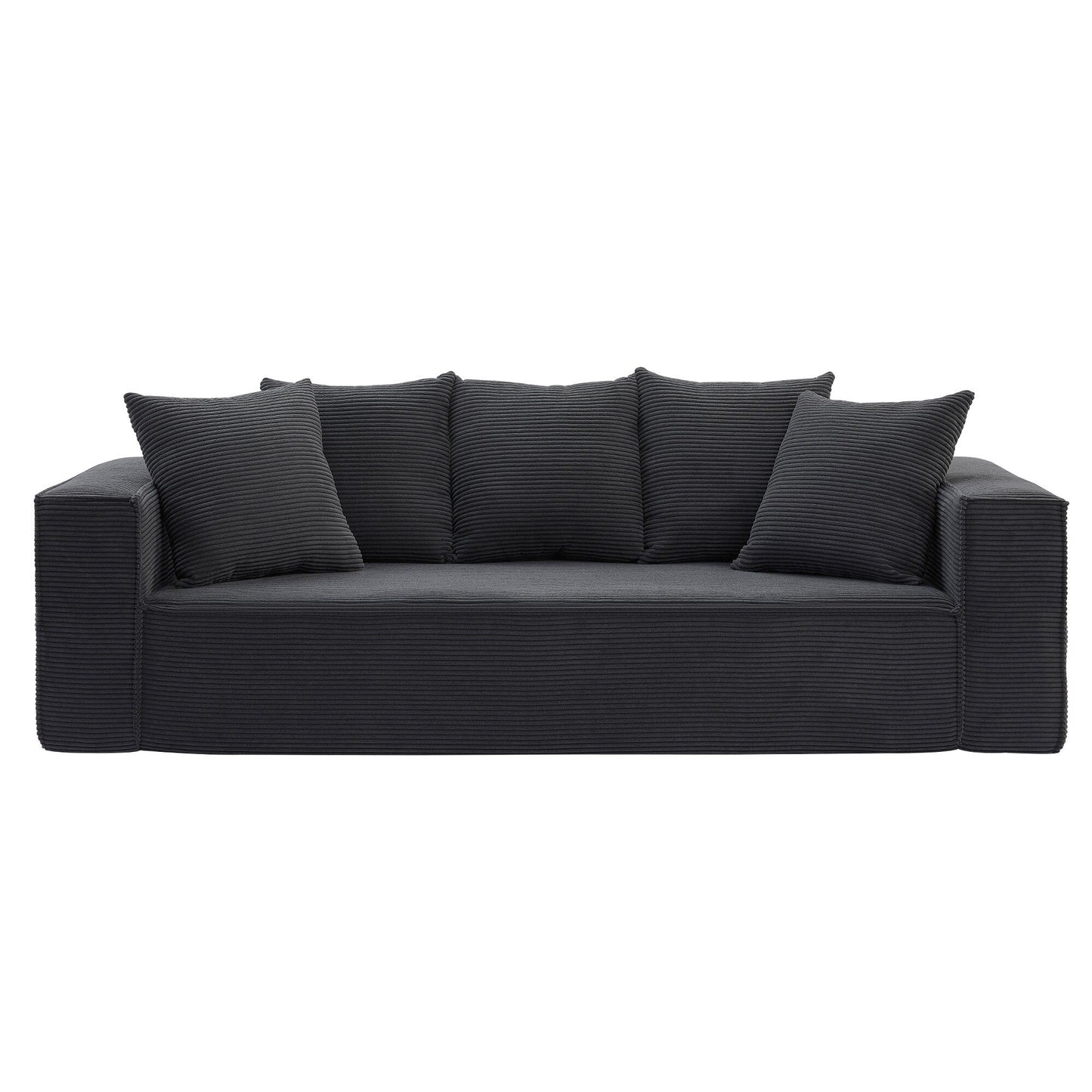 Divano a 3 posti in velluto a coste da 88,97'' con 5 cuscini, design modulare elegante per un soggiorno moderno