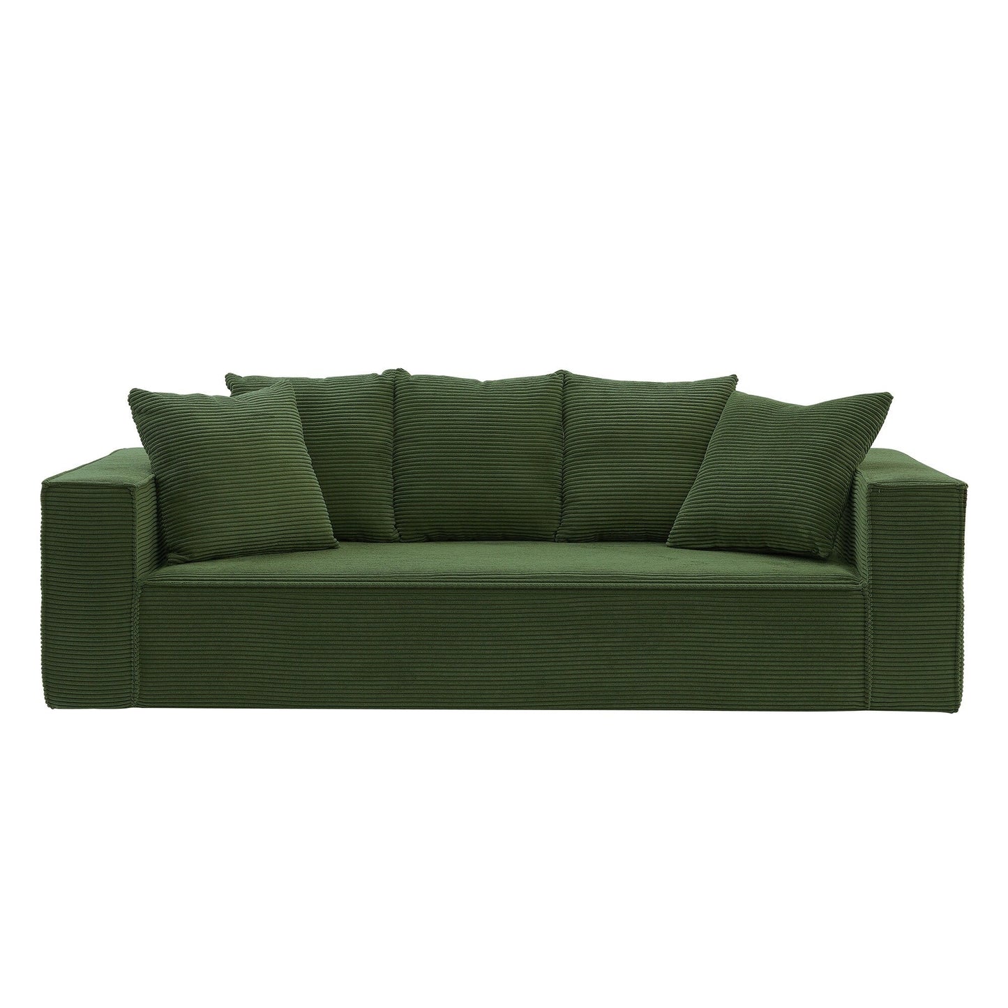 Divano a 3 posti in velluto a coste da 88,97'' con 5 cuscini, design modulare elegante per un soggiorno moderno