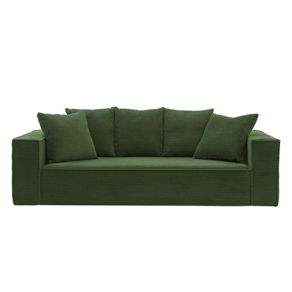 Divano a 3 posti in velluto a coste da 88,97'' con 5 cuscini, design modulare elegante per un soggiorno moderno