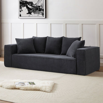 Divano a 3 posti in velluto a coste da 88,97'' con 5 cuscini, design modulare elegante per un soggiorno moderno