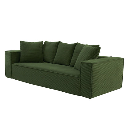 Divano a 3 posti in velluto a coste da 88,97'' con 5 cuscini, design modulare elegante per un soggiorno moderno