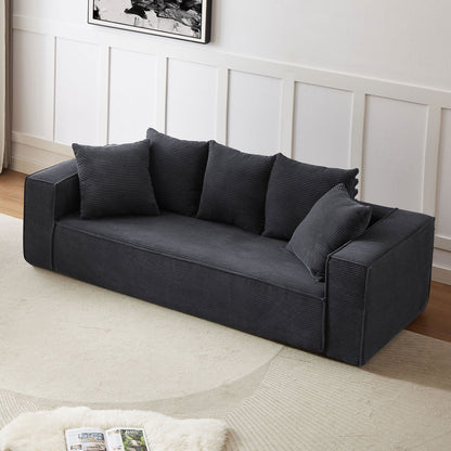 Divano a 3 posti in velluto a coste da 88,97'' con 5 cuscini, design modulare elegante per un soggiorno moderno