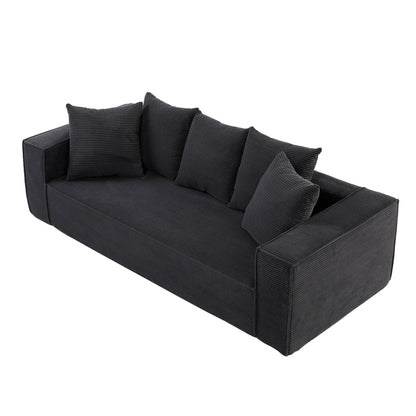 Divano a 3 posti in velluto a coste da 88,97'' con 5 cuscini, design modulare elegante per un soggiorno moderno