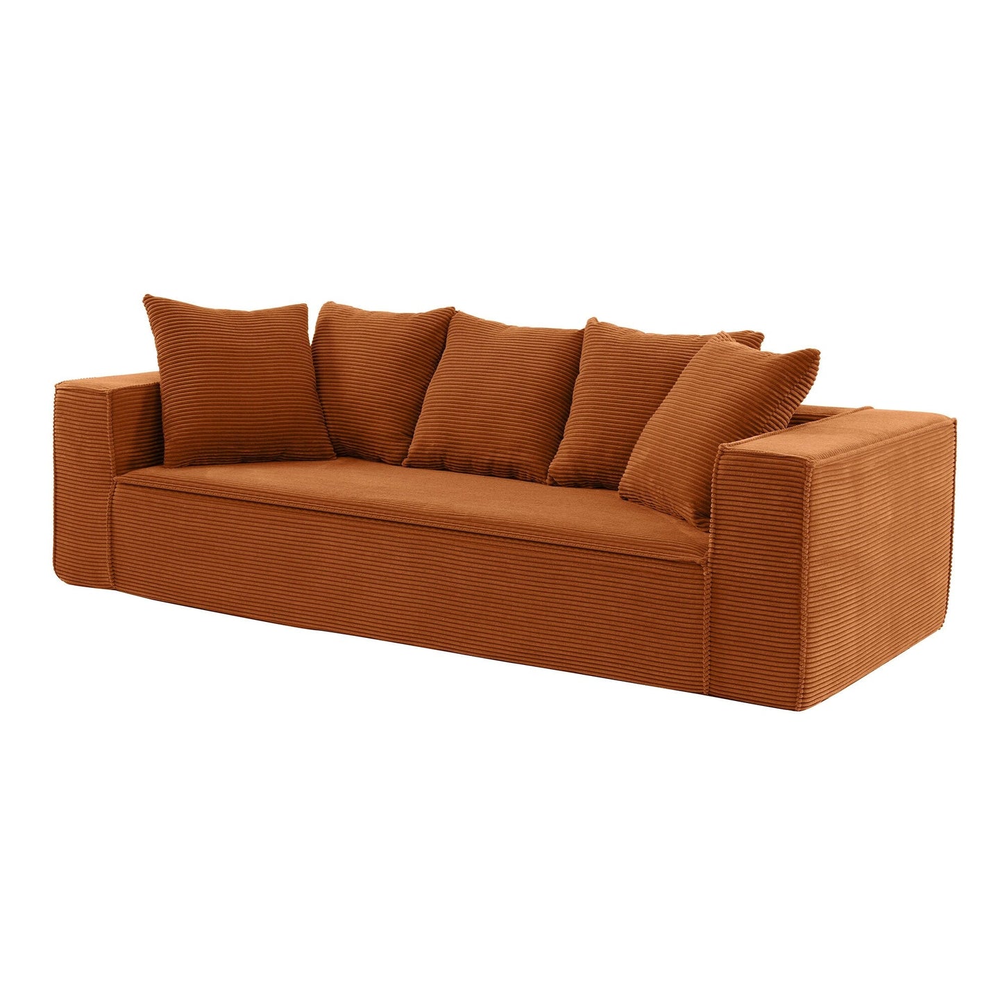 Divano a 3 posti in velluto a coste da 88,97'' con 5 cuscini, design modulare elegante per un soggiorno moderno