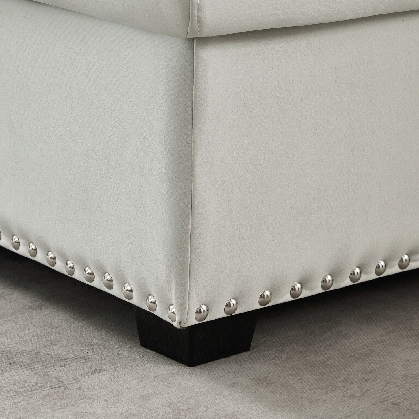 Divano letto trasformabile in microfibra da 88'' a 3 posti con chaise longue contenitore, letto estraibile, cuscino in spugna di alta qualità