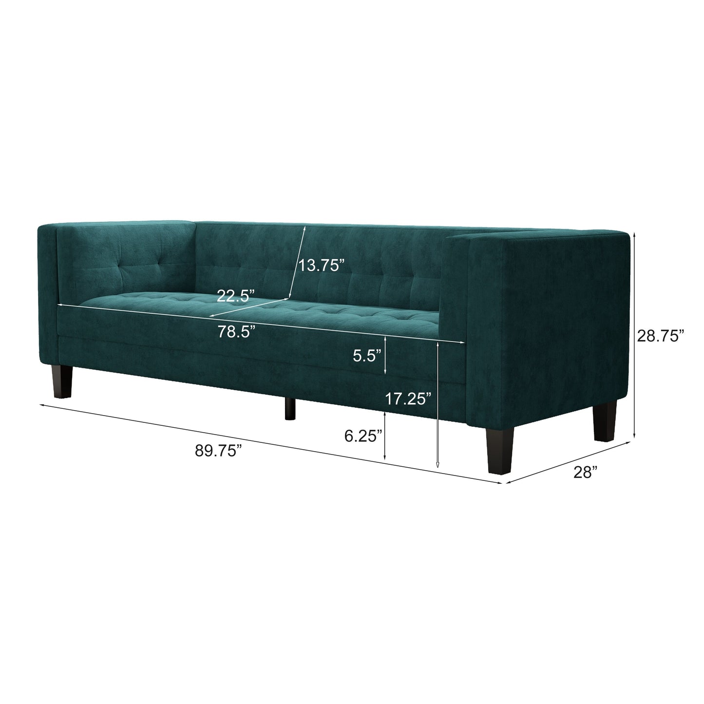 Divano a 3 posti in velluto con bottoni, gambe in legno e struttura in legno massello essiccato in forno, per soggiorno, 89,75 €