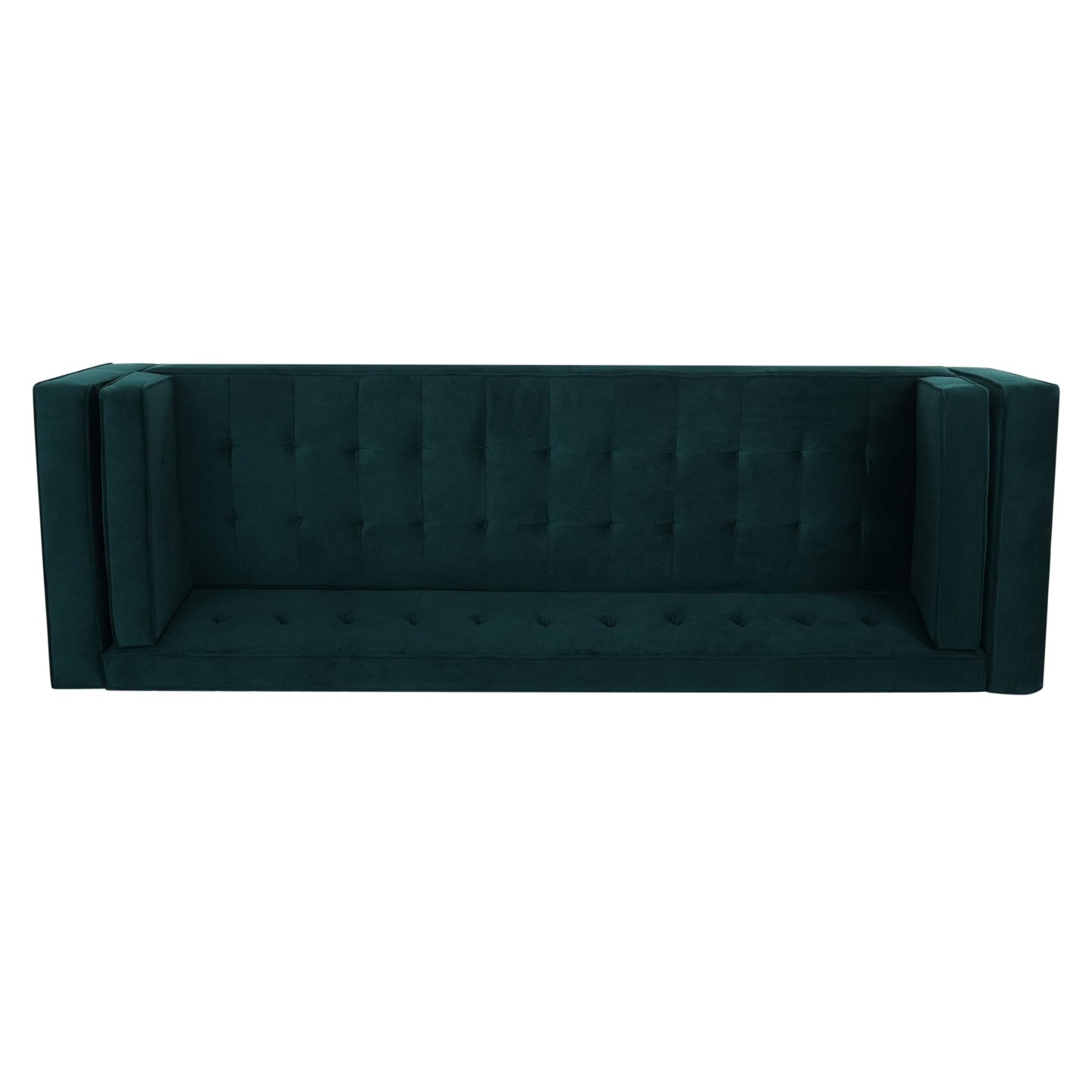 Divano a 3 posti in velluto con bottoni, gambe in legno e struttura in legno massello essiccato in forno, per soggiorno, 89,75 €